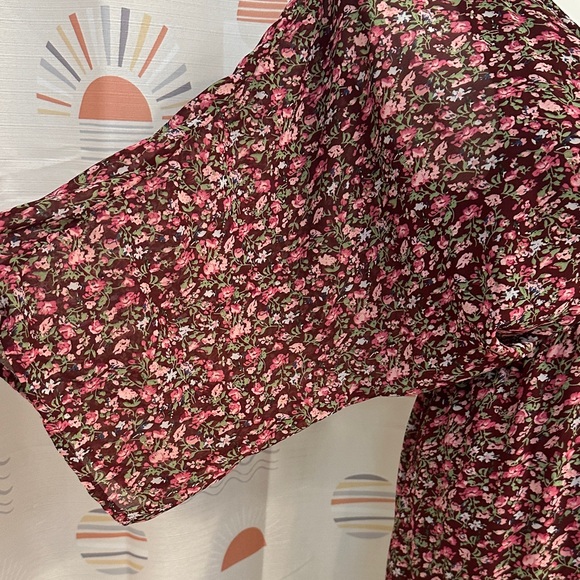 Entro Burgundy Floral Maxi Dress - Picture 7 of 7